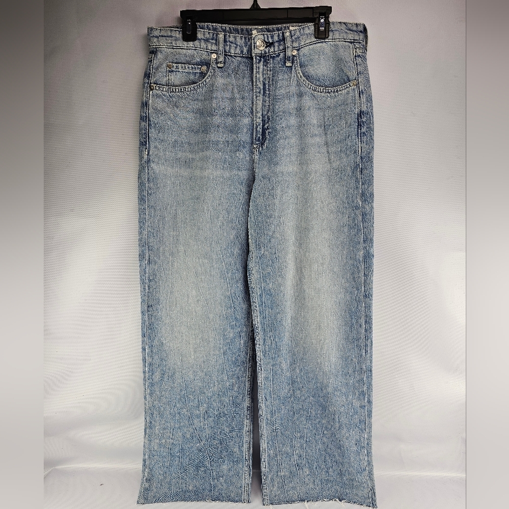 rag & bone Featherweight Logan Straight Mid-Rise Wide-Leg Jeans Size 30 - Picture 7 of 15